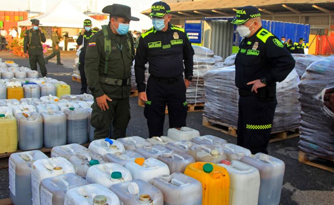 Incautan en Colombia más de 3 toneladas de cocaína con destino a España y México