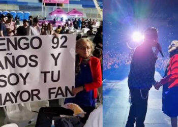 ¡NODAL sube al escenario a FAN de 92 años y le canta en concierto!