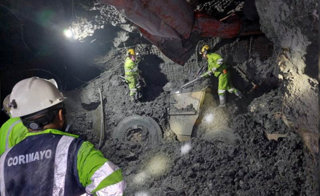 Derrumbe de mina deja tres trabajadores muertos en Perú