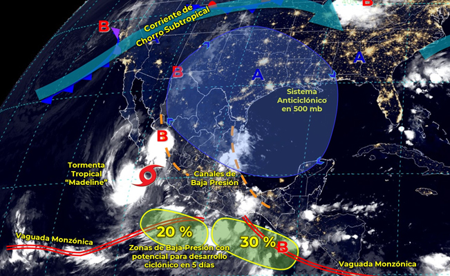 ¡Tormenta “Madeline” causará lluvias torrenciales en el país!