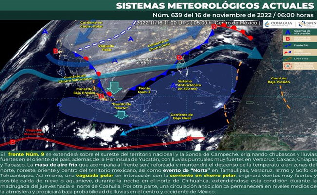 ¡Carga el chamarrón!: prevén lluvias, nieve y viento intenso al norte de México