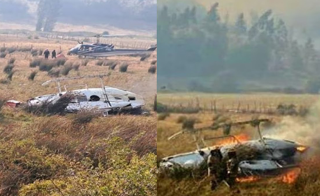 Caída de helicóptero que combatía incendios deja dos muertos en Chile